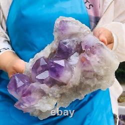 4.79LB Natural amethyst cluster Quartz Crystal Mineral Specimens healing