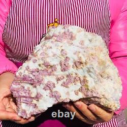 4.88LB Natural Red tourmaline Quartz Crystal cluster mineral specimen Healing