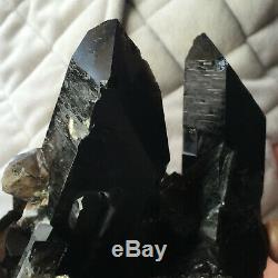 4.8lb Tibet Black Quartz Crystal Cluster Rough Healing Mineral Specimen