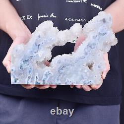 4.96LB Natural quartz moss agate crystal cluster mineral ornaments reiki healing