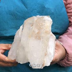4.97LB Natural Transparent White Quartz Crystal Cluster Specimen Healing 1077