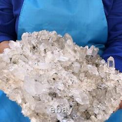 4.97LB Natural White Clear Quartz Crystal Cluster Rough Healing Specimen