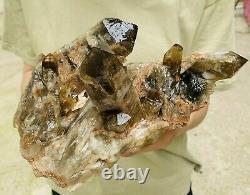 4 LB Natural Black Smoke Color Smokey Quartz Crystal Cluster Specimens Mineral