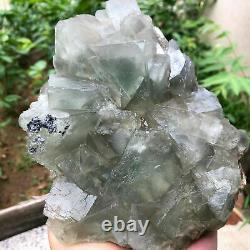 4 LB Natural Large Fluorite Quartz Cluster Crystal Specimen Healing