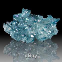 4 Rich Turquoise AQUA AURA QUARTZ Lrg Cluster Sharp Gemmy Crystals ARK for sale