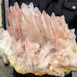 40 lb 13 Natural Beautiful Large Rock Crystal Quartz Cluster Specimen FR3