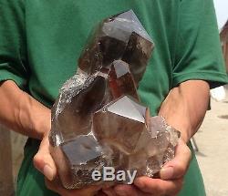 4060g 8.95lb Large Natural Smoky Citrine Quartz Rock Crystal Cluster Specimen