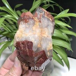 408g Natural Red Ghost Pyramid Quartz Crystal Cluster Vug Raw Mineral Specimens