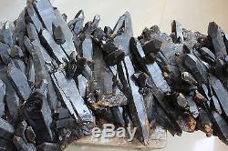 41.85lbs 19kg natural beautiful black quartz crystal cluster tibetan specimen