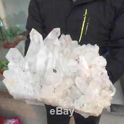 41.8lb 7.0 Natural Beautiful Rock Crystal Quartz Cluster Specimen EG40