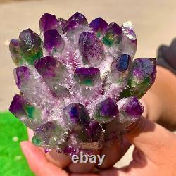 411g Newly Discovered purple Phantom Quartz Crystal Cluster Minerals