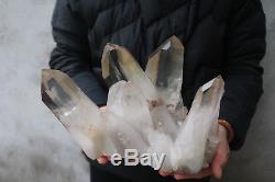 4120g(9LB) Natural Beautiful Clear Quartz Crystal Cluster Tibetan Specimen