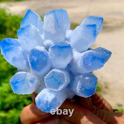 413G New Find blue Phantom Quartz Crystal Cluster MineralSpecimenHealing