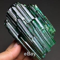 414g Amazing! Big Natural Bright Green Tourmaline Gem Cluster Crystal Specimen