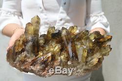 4150g Natural Beautiful Citrine Smoke Quartz Crystal Cluster Tibetan Specimen