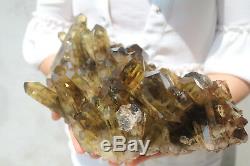 4150g Natural Beautiful Citrine Smoke Quartz Crystal Cluster Tibetan Specimen