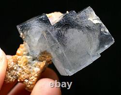 42.1g Natural Fluorite &Stibnite Crystal Cluster Mineral Specimen/Yaogangxian