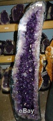 42.5 In. Amethyst Crystal Cluster Cathedral Geode Pair Museum Grade Lg. Crystals