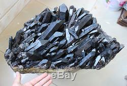 42.73lbs 19.4kg natural beautiful black quartz crystal cluster tibetan specimen