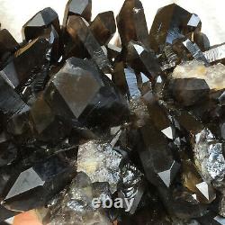 4265g Large Natural Black Smoky Quartz Crystal Cluster Rough Healing Specimen