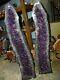 43/41.5 Inch Brazilian Amethyst Crystal Cathedral Cluster Geode Pair Museum Gd