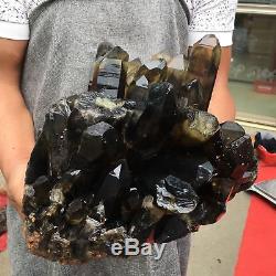 44.88LB Natural smokey cluster Mineral specimen quartz crystal healing AT3647