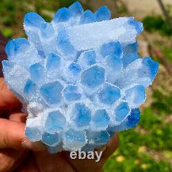 442G New Find sky blue Phantom Quartz Crystal Cluster Mineral Specimen Healing
