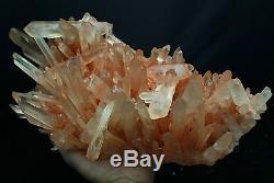 4437g AAA+++ Clear Natural White QUARTZ Pink Skin Crystal Cluster Specimen