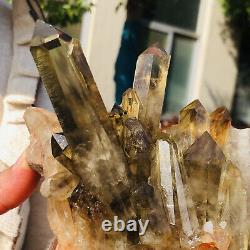 443g newly discovered mineral specimen of yellow mirage Quartz Crystal Cluster