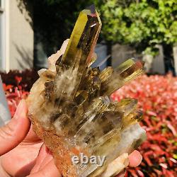 443g newly discovered mineral specimen of yellow mirage Quartz Crystal Cluster