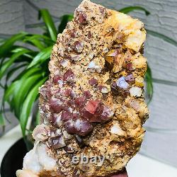 445g Rare Natural Red Phantom Quartz Crystal Cluster Raw Rough Mineral Specimens