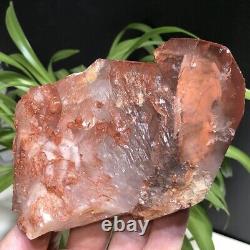 446g Natural Red Ghost Pyramid Quartz Crystal Cluster Vug Raw Mineral Specimens