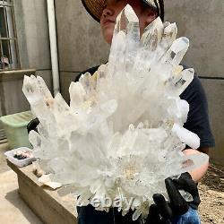 45.43LB Clear Natural Beautiful White QUARTZ Crystal Cluster Specimen Madagascar