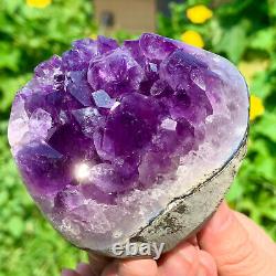 457G Natural Amethyst geode quartz cluster crystal specimen Healing