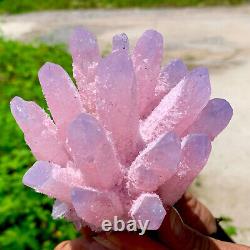 460G New Find Pink Phantom Quartz Crystal Cluster MineralSpecimenHealing