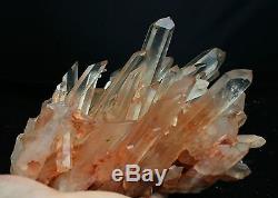4627g AAA+++ Clear Natural White QUARTZ Pink Skin Crystal Cluster Specimen