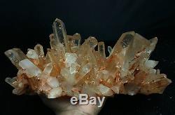 4627g AAA+++ Clear Natural White QUARTZ Pink Skin Crystal Cluster Specimen