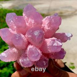 464G New Find Pink Phantom Quartz Crystal Cluster MineralSpecimenHealing