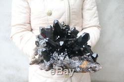 4680g(10.3lb) Natural Beautiful Black Quartz Crystal Cluster Tibetan Specimen