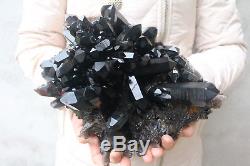 4680g(10.3lb) Natural Beautiful Black Quartz Crystal Cluster Tibetan Specimen