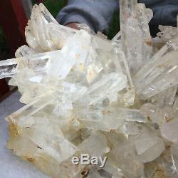 4700g Large Natural Clear White Quartz Crystal Cluster Rough Healing Specimen