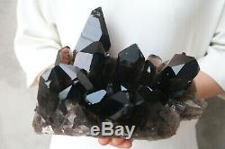 4700g Natural Beautiful Smoke Black Quartz Crystal Cluster Tibetan Specimen