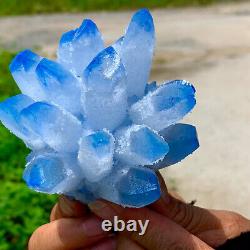 475G New Find blue Phantom Quartz Crystal Cluster MineralSpecimenHealing