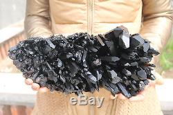 4800g Natural Beautiful Black Quartz Crystal Cluster Tibetan Specimen #504
