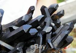 4830g RARE! Natural Clear Beautiful Black Quartz Crystal Cluster Specimen