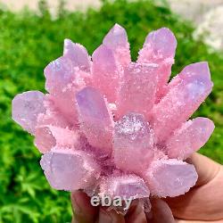 490G Newly Discovered pink Phantom Quartz Crystal Cluster Minerals