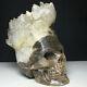 493g Natural Crystal Cluster Quartz, Specimen Stone, Hand-carved, Exquisite Skull