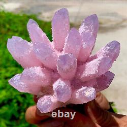 494G New Find Pink Phantom Quartz Crystal Cluster MineralSpecimenHealing