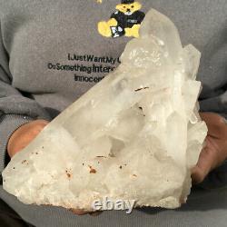 4LB Huge Natural Clear White Crystal Quartz Cluster Mineral Specimen Healing
