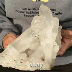 4LB Huge Natural Clear White Crystal Quartz Cluster Mineral Specimen Healing